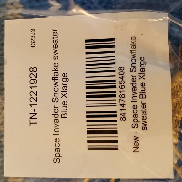 Funziez! Space Invadors Snowflake Ugly Christmas Sweater Size XL - Picture 7 of 9